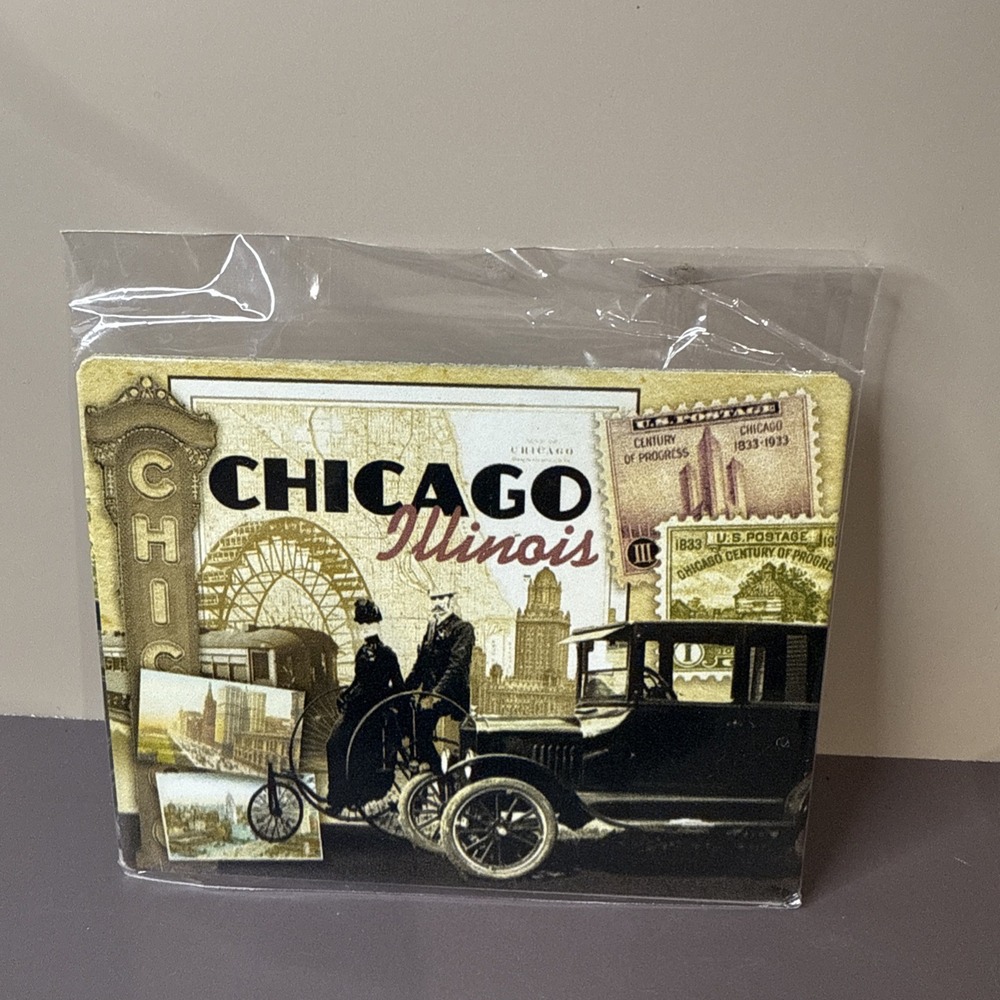 Chicago Illinois Vintage Scene Fridge Magnet